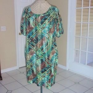 Feminine Styling Abstract Print Soft Knit Dress